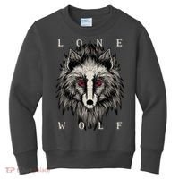 Lone Wolf Red Eyes Kids Sweatshirt thumb 0
