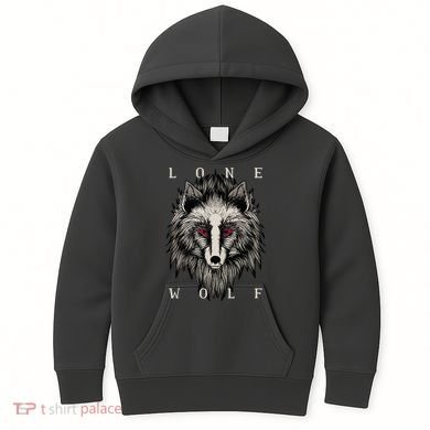Lone Wolf Red Eyes Kids Hoodie