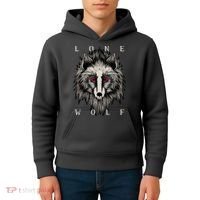 Lone Wolf Red Eyes Kids Hoodie thumb 4