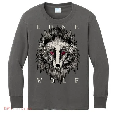 Lone Wolf Red Eyes Kids Long Sleeve Shirt