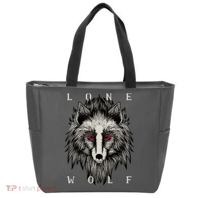Lone Wolf Red Eyes Tote Bag