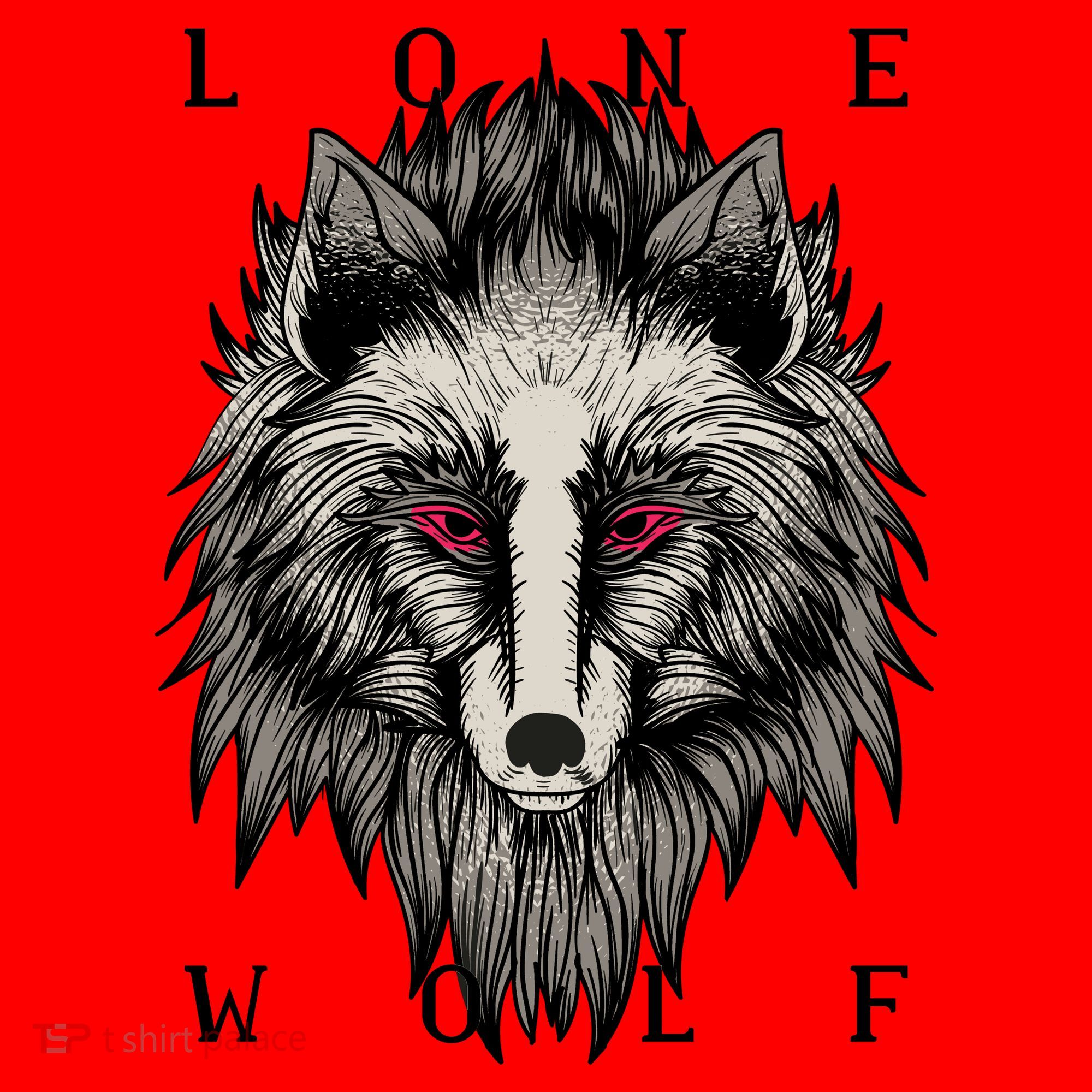 Lone Wolf Red Eyes Santa Hat