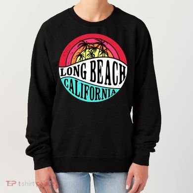 Long Beach California Retro Circle Women's Sweatshirt