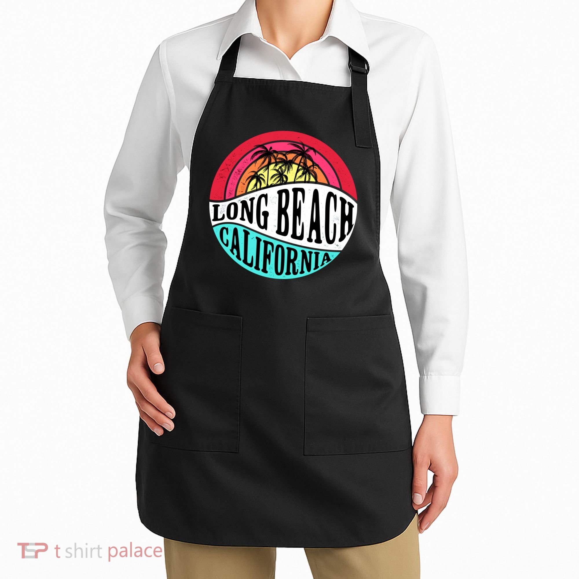 Long Beach California Retro Circle Apron