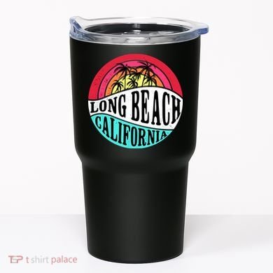 Long Beach California Retro Circle Tumbler