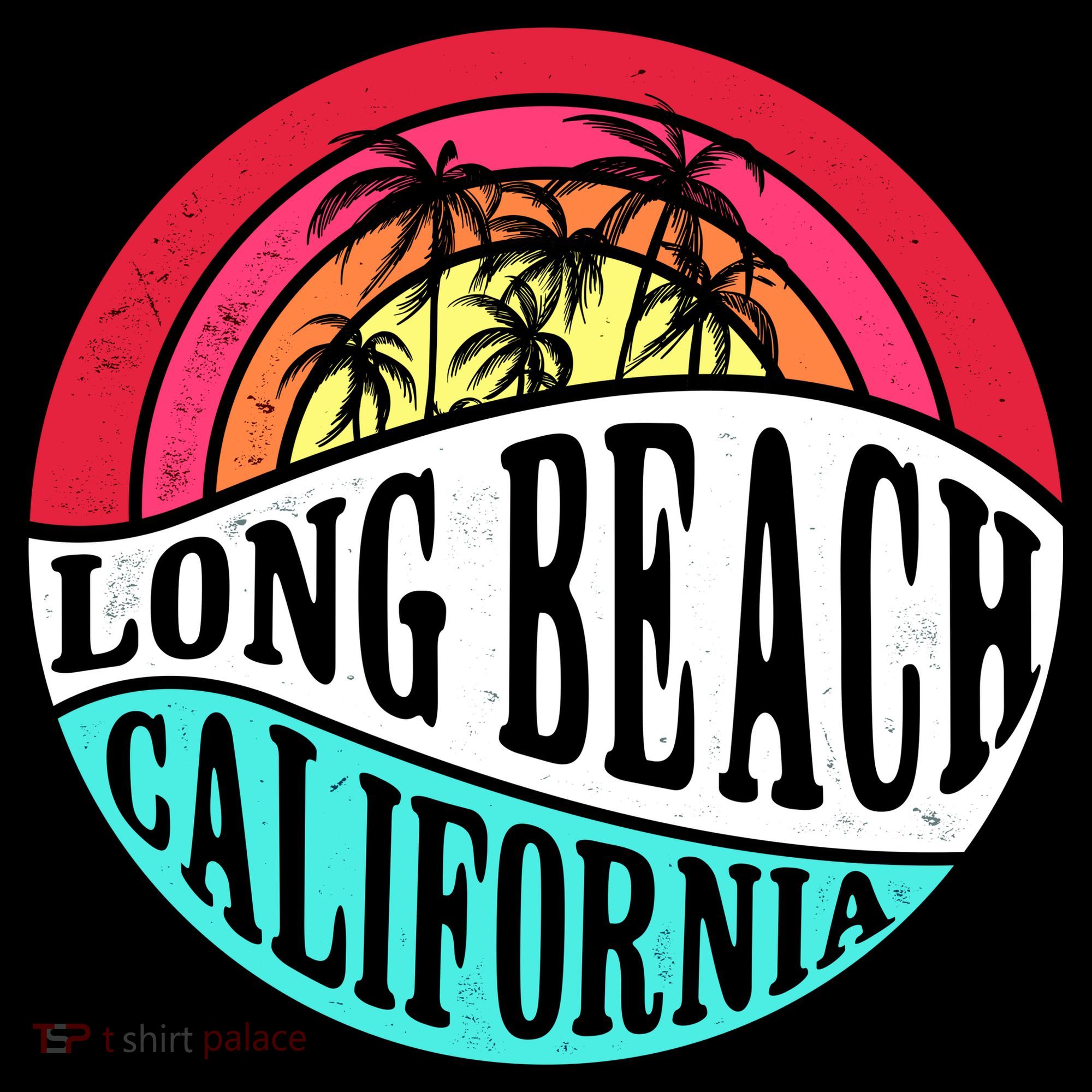 Long Beach California Retro Circle Women's Tank Top