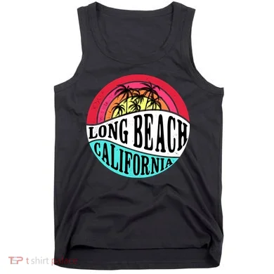 Long Beach California Retro Circle Tank Top
