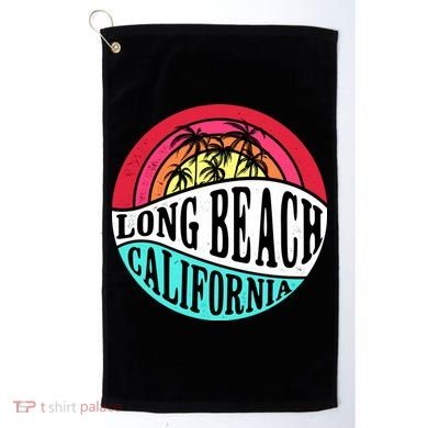 Long Beach California Retro Circle Golf Towel