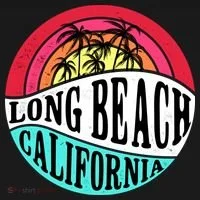 Long Beach California Retro Circle Women's T-Shirt thumb 6