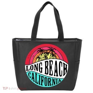Long Beach California Retro Circle Tote Bag
