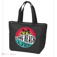 Long Beach California Retro Circle Tote Bag thumb 3