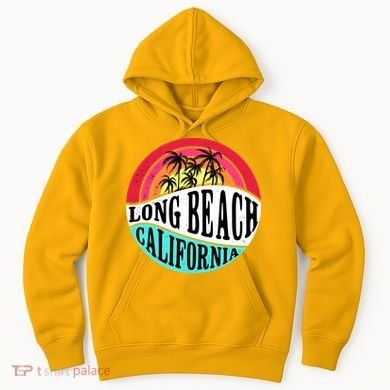 Long Beach California Retro Circle Hoodie