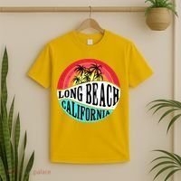 Long Beach California Retro Circle T-Shirt thumb 2