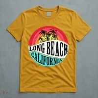 Long Beach California Retro Circle T-Shirt thumb 5