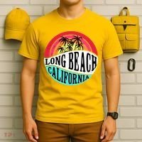 Long Beach California Retro Circle T-Shirt thumb 6