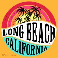 Long Beach California Retro Circle Kids T-Shirt thumb 4