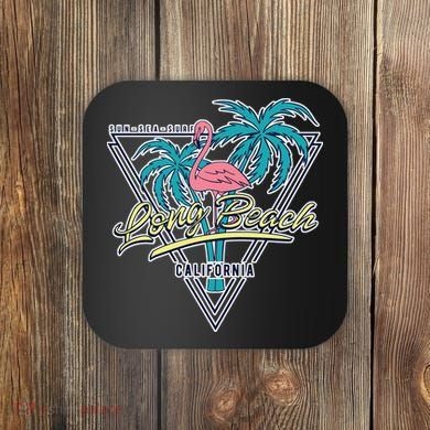 Long Beach California Retro Vibe Coaster
