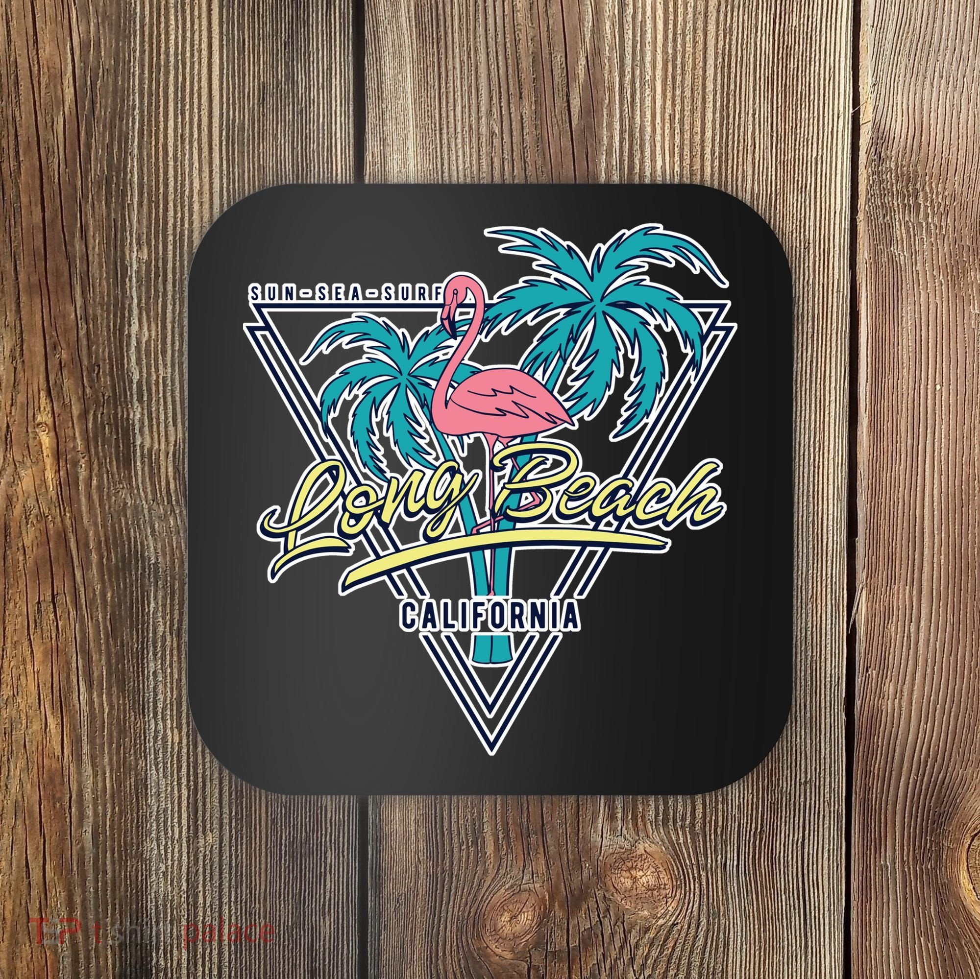 Long Beach California Retro Vibe Coaster