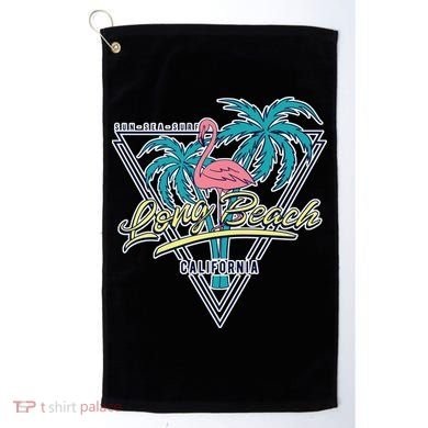 Long Beach California Retro Vibe Golf Towel