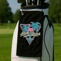 Long Beach California Retro Vibe Golf Towel thumb 2