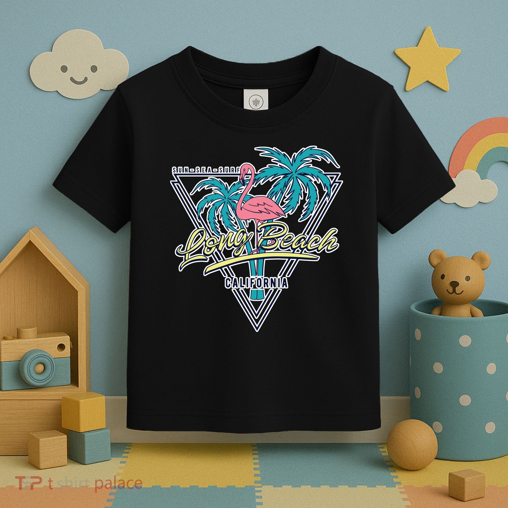 Long Beach California Retro Vibe Toddler T-Shirt