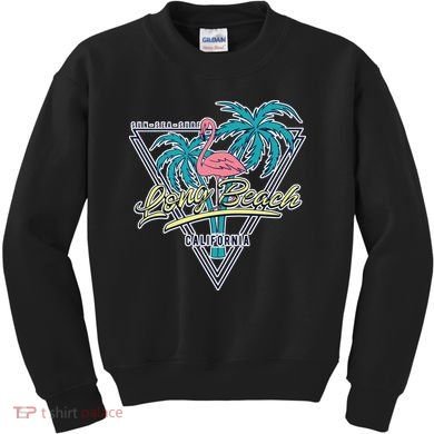 Long Beach California Retro Vibe Kids Sweatshirt