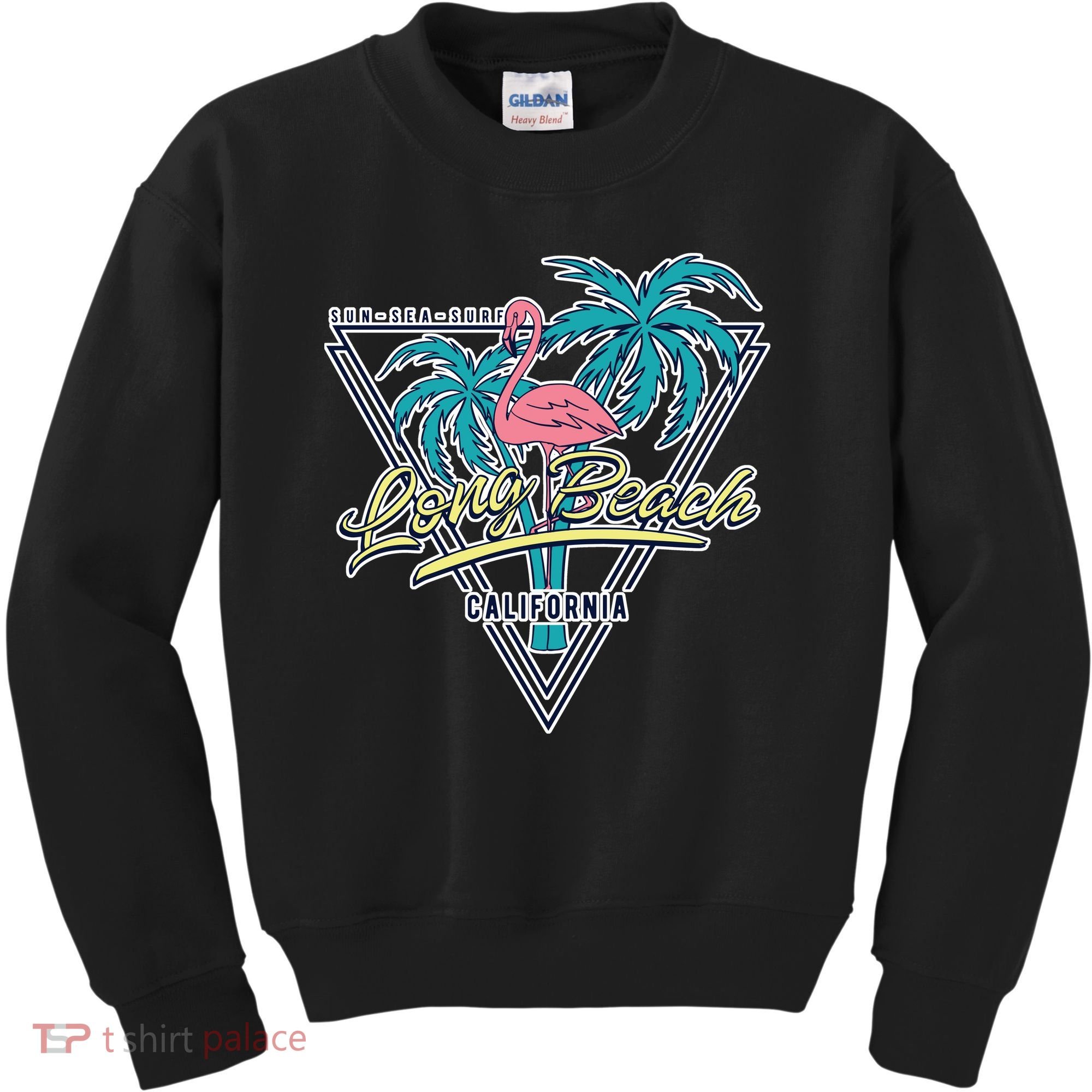 Long Beach California Retro Vibe Kids Sweatshirt