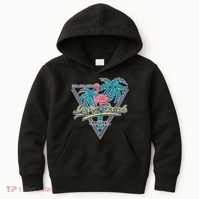 Long Beach California Retro Vibe Kids Hoodie