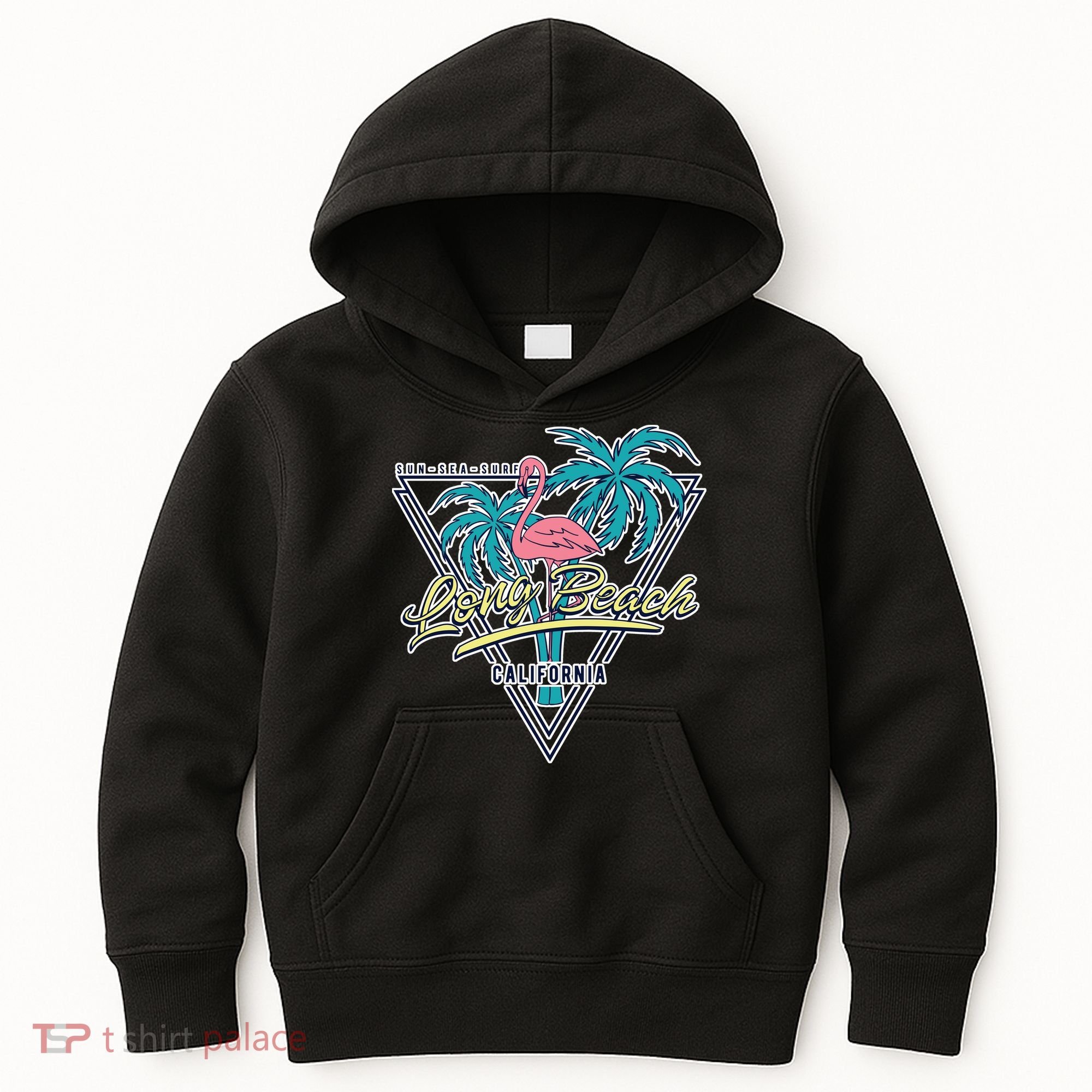 Long Beach California Retro Vibe Kids Hoodie