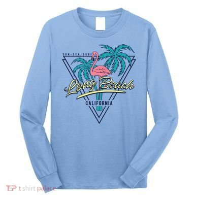 Long Beach California Retro Vibe Long Sleeve Shirt