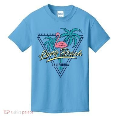 Long Beach California Retro Vibe Kids T-Shirt