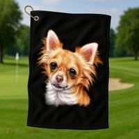 Long Haired Chihuahua Golf Towel thumb 1
