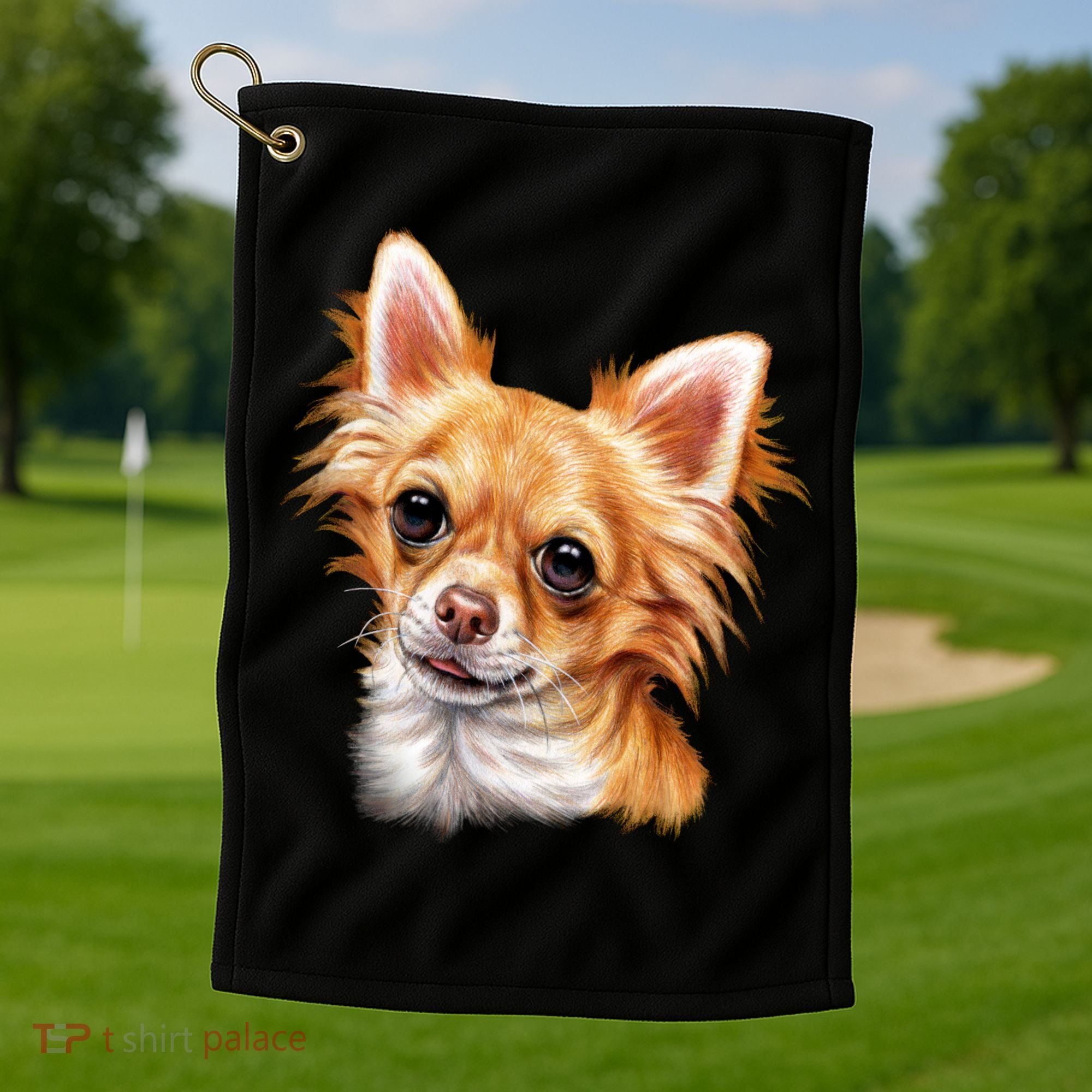 Long Haired Chihuahua Golf Towel
