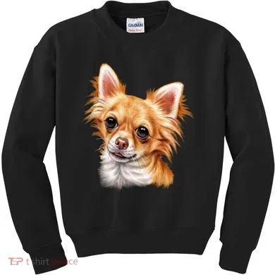Long Haired Chihuahua Kids Sweatshirt