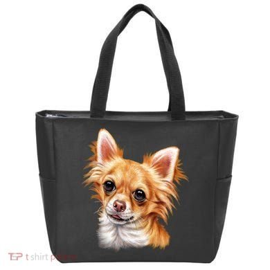 Long Haired Chihuahua Tote Bag