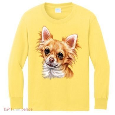 Long Haired Chihuahua Kids Long Sleeve Shirt