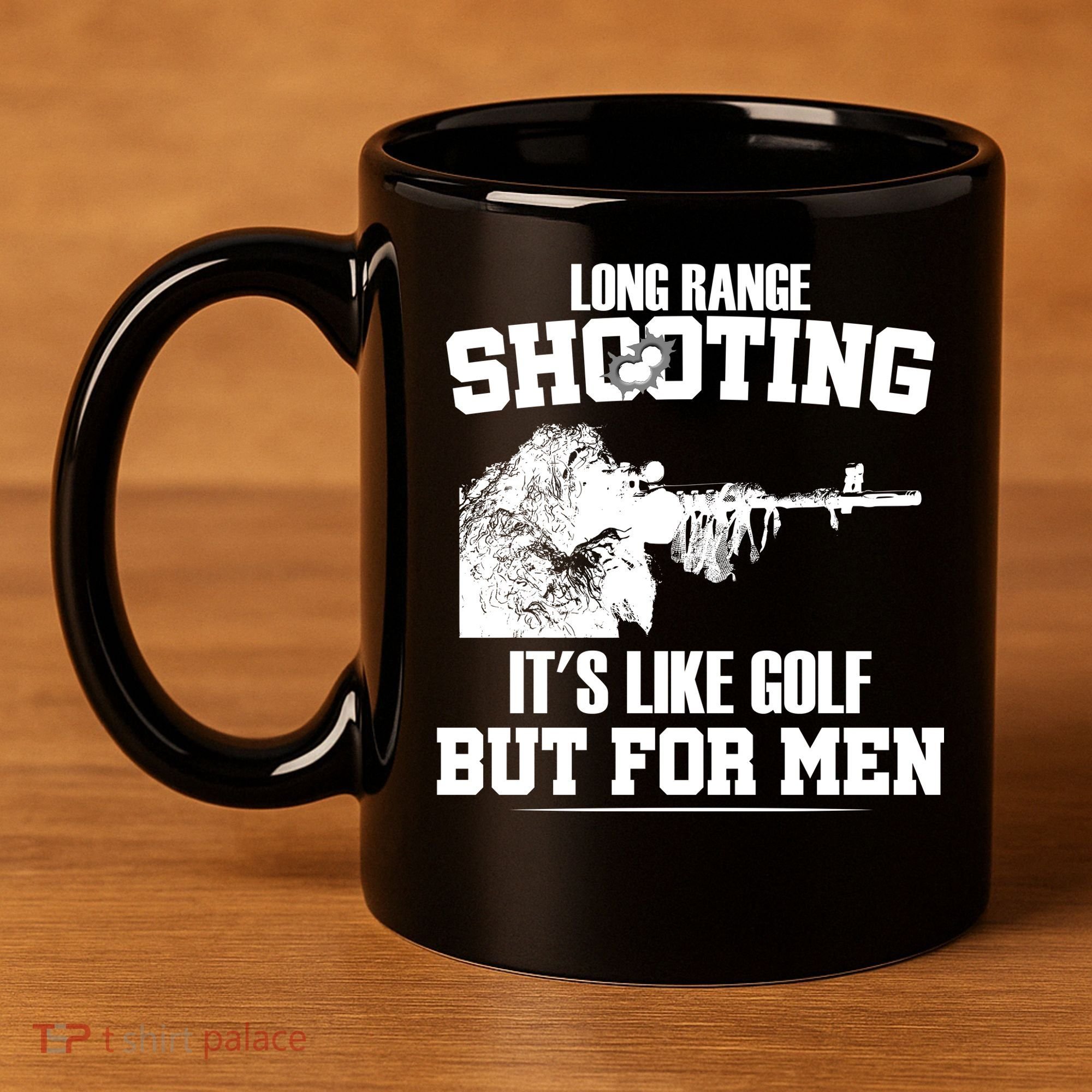 Long Range Shooting It's Like Golf But For Men 11oz C Handle Ceramic Mug