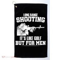 Long Range Shooting It's Like Golf But For Men Golf Towel thumb 0