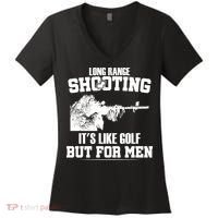 Long Range Shooting It's Like Golf But For Men Women's V-Neck T-Shirt thumb 0
