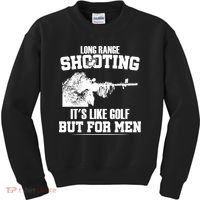 Long Range Shooting It's Like Golf But For Men Kids Sweatshirt thumb 0