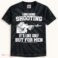 Long Range Shooting It's Like Golf But For Men Kids Tie-Dye T-Shirt thumb 0