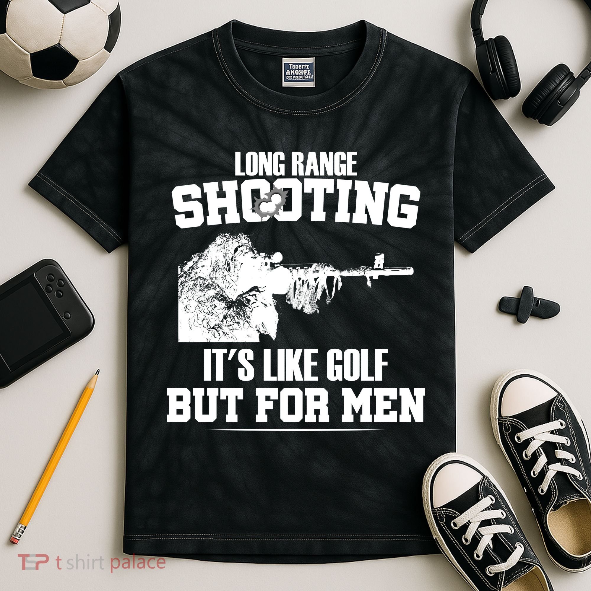 Long Range Shooting It's Like Golf But For Men Kids Tie-Dye T-Shirt