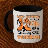 Long-Suffering Wife Of A Grumpy Old Veteran Coffee Mug thumb 2