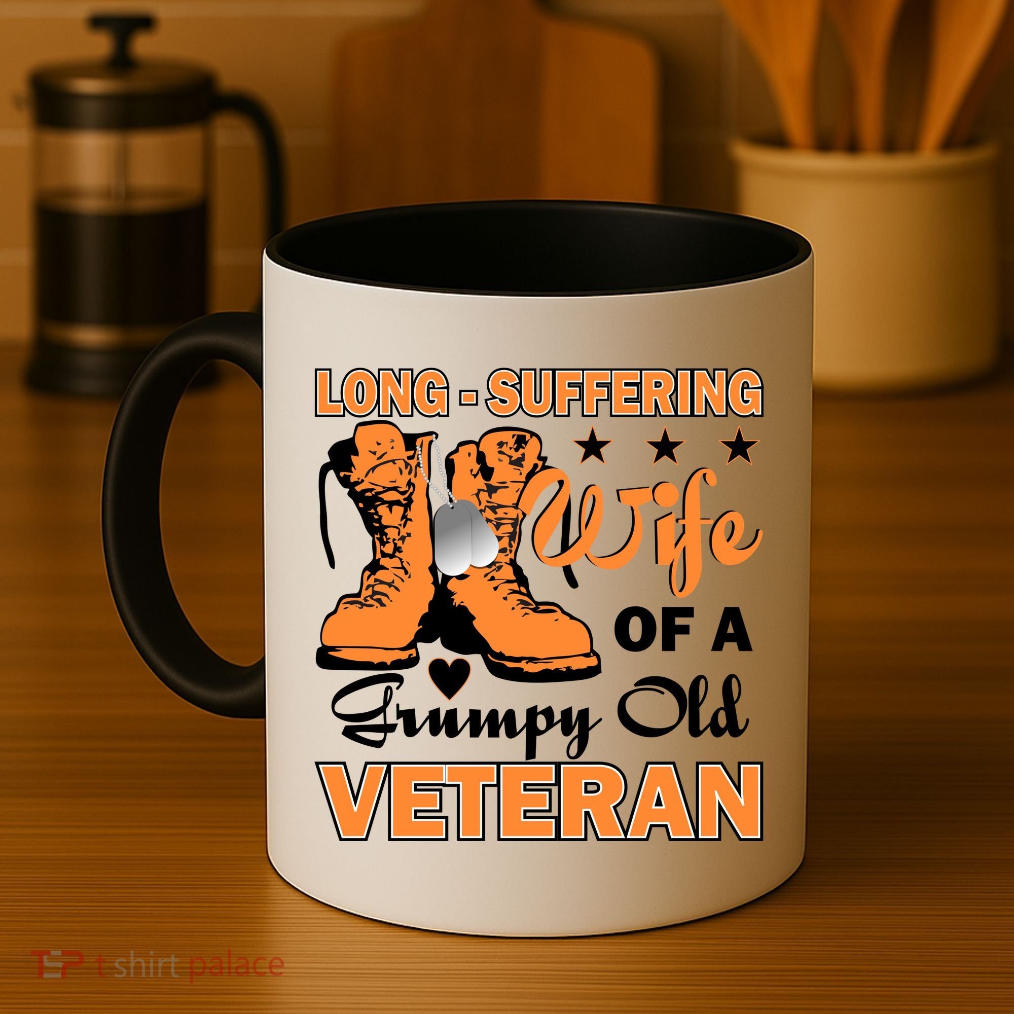 Long-Suffering Wife Of A Grumpy Old Veteran Coffee Mug