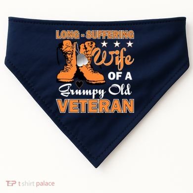 Long-Suffering Wife Of A Grumpy Old Veteran USA-Made Doggie Bandana