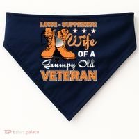 Long-Suffering Wife Of A Grumpy Old Veteran USA-Made Doggie Bandana thumb 0