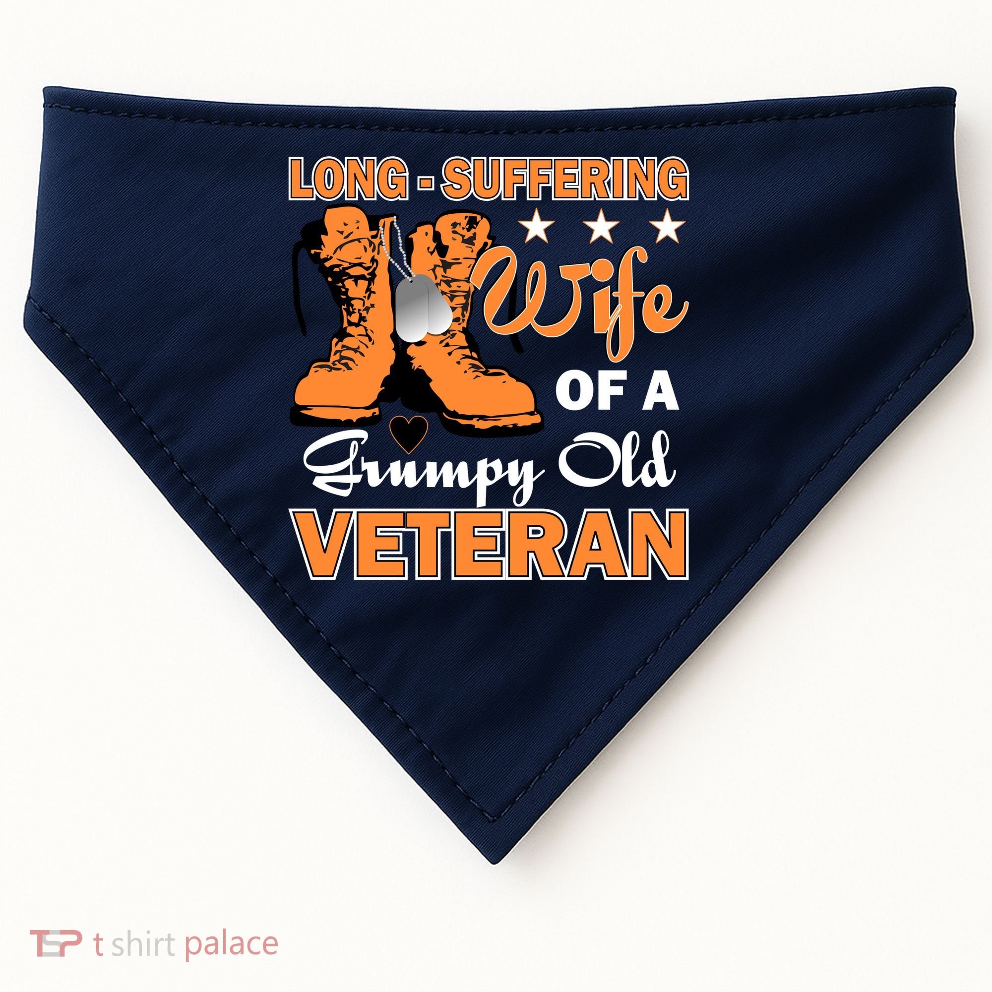 Long-Suffering Wife Of A Grumpy Old Veteran USA-Made Doggie Bandana