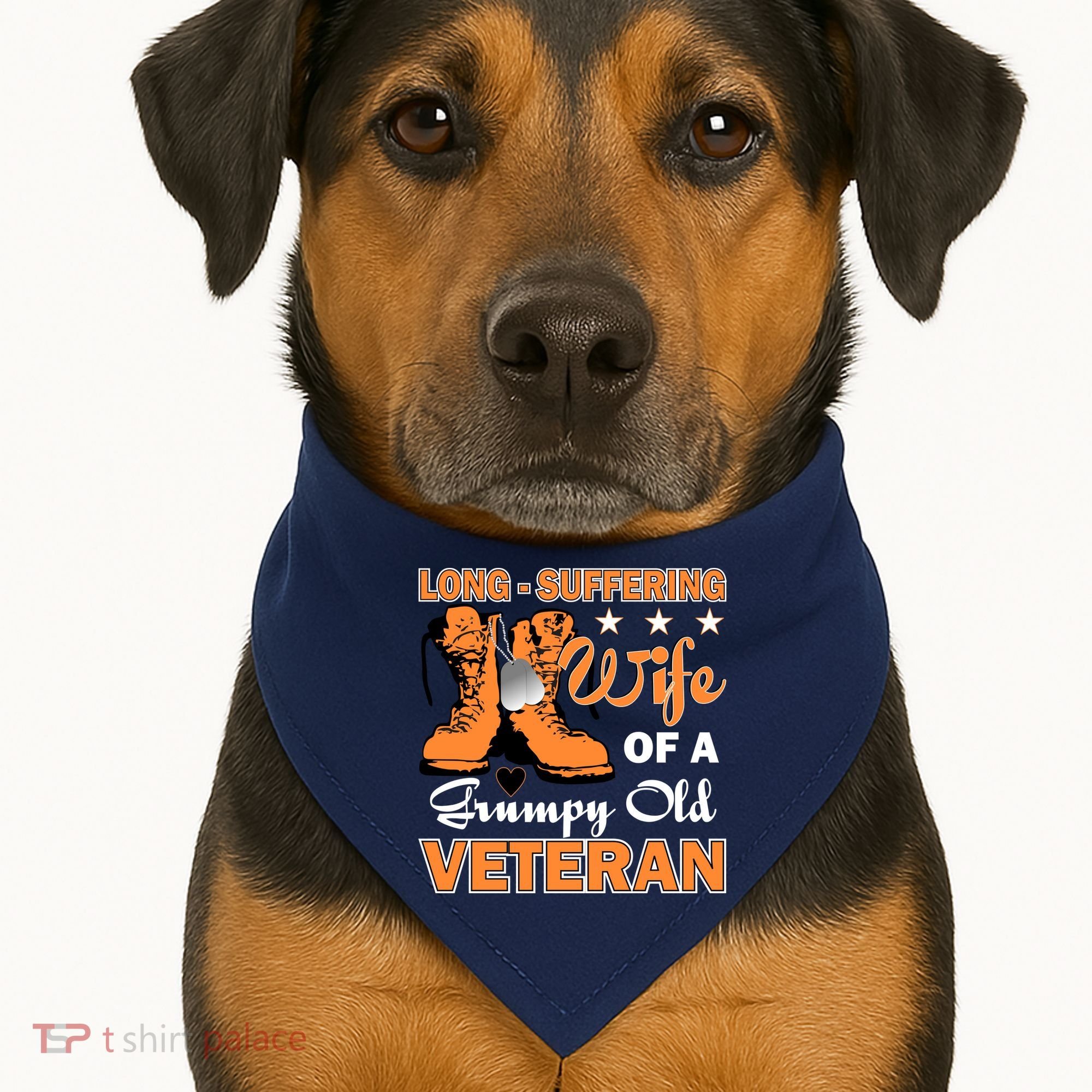 Long-Suffering Wife Of A Grumpy Old Veteran USA-Made Doggie Bandana