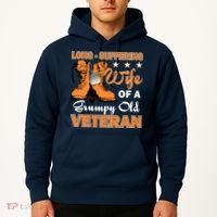 Long-Suffering Wife Of A Grumpy Old Veteran Hoodie thumb 2