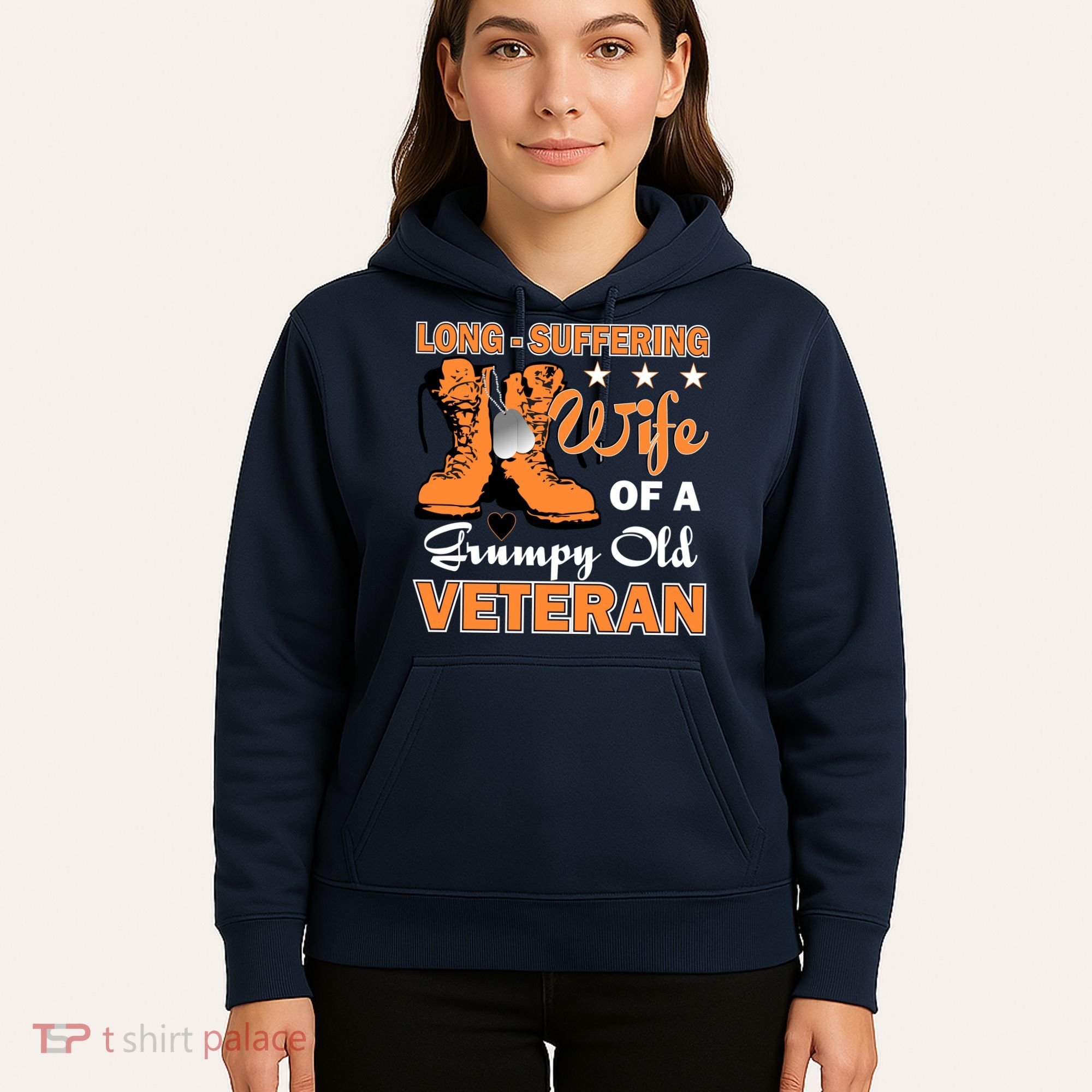 Long-Suffering Wife Of A Grumpy Old Veteran Hoodie